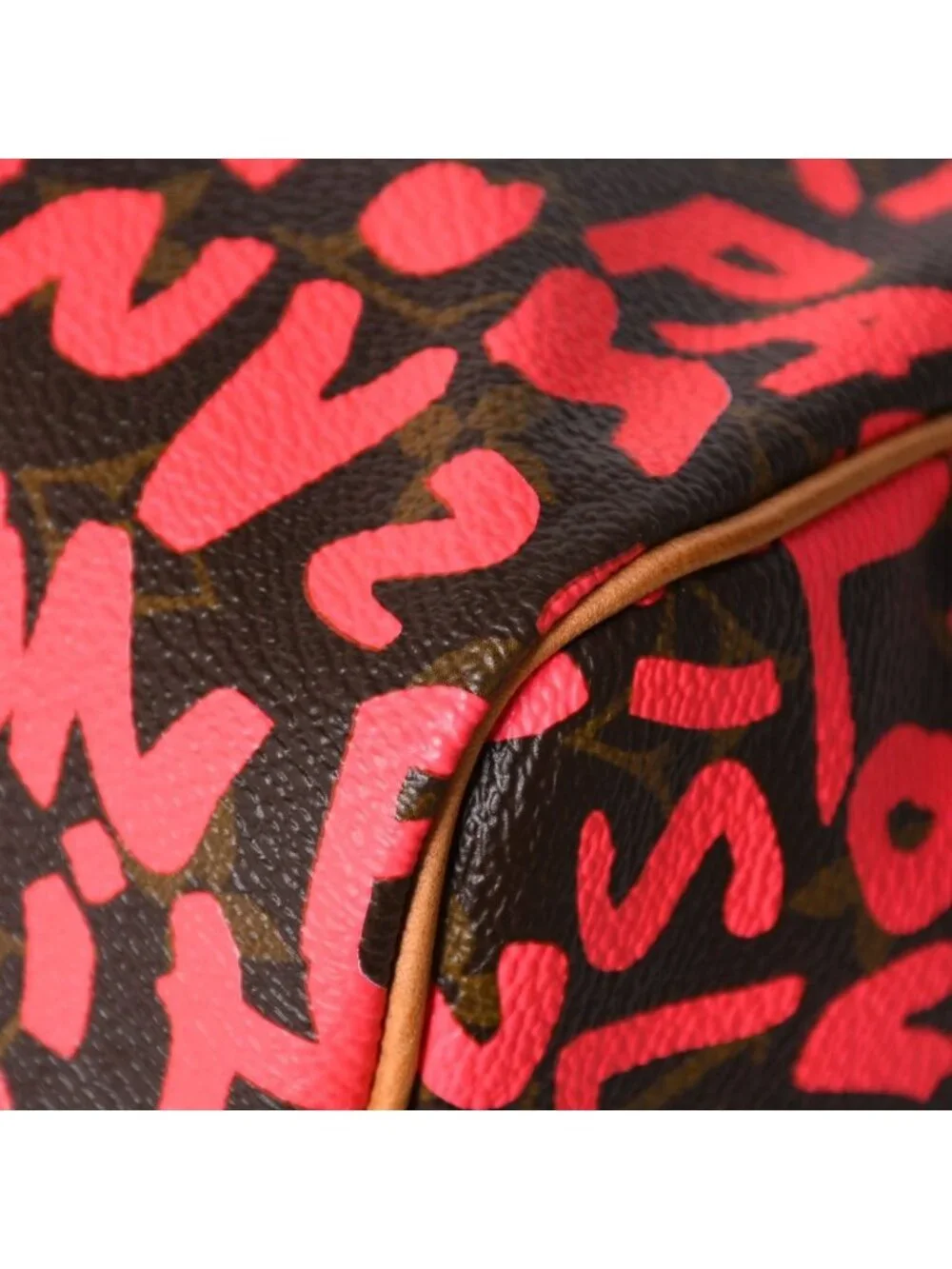 Louis Vuitton Monogram Graffiti Speedy 30 Handbag Pink Vachetta Leather